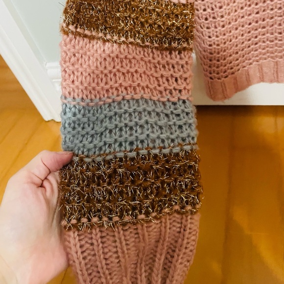 Anthropologie Heartloom Metallic Striped Sweater - Picture 6 of 7